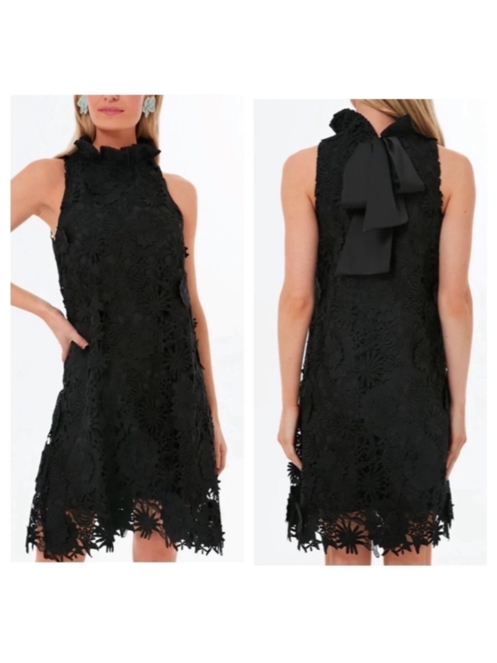 Tuckernuck Guipure Lace Blythe Dress Black womens XXL
